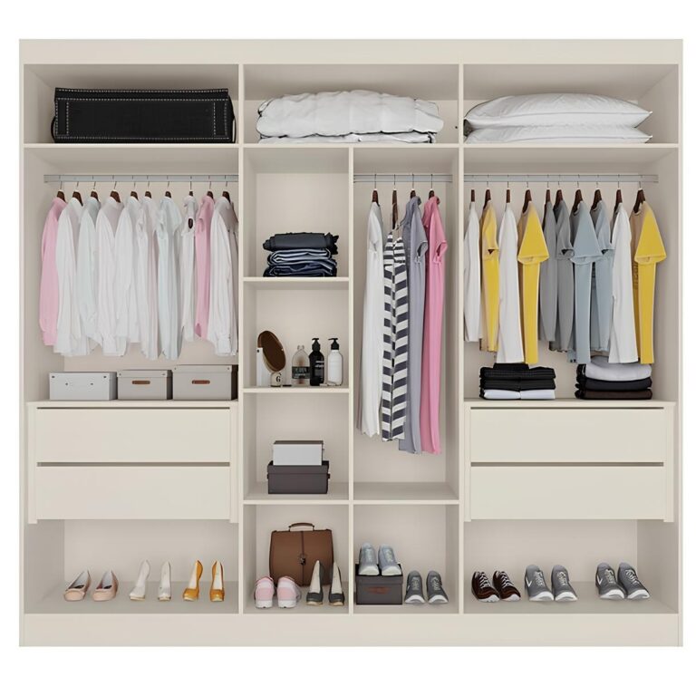 Guarda-Roupa 6 Portas Oxford 2,10 m Off/White