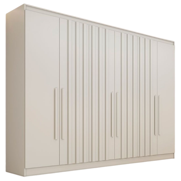 Guarda-Roupa 6 Portas Oxford 2,10 m Off/White