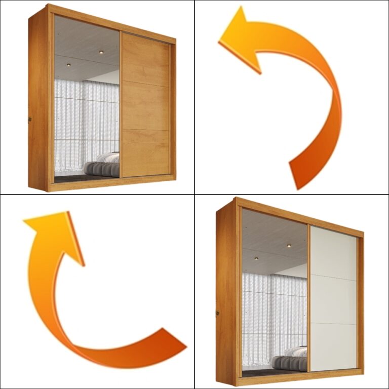 Guarda-Roupa 2 Portas Mali 151,5 m Peroba/Off White/Peroba