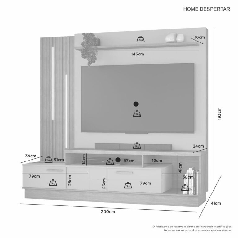 Home até 65″ Despertar Cinamomo/Off White