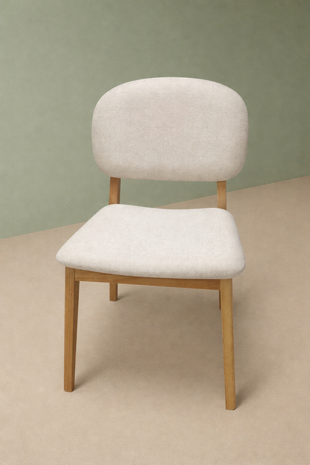 Mesa Berlim 100 Cinamomo/Off White com 4 Cadeiras Gaya Linho Bege 01