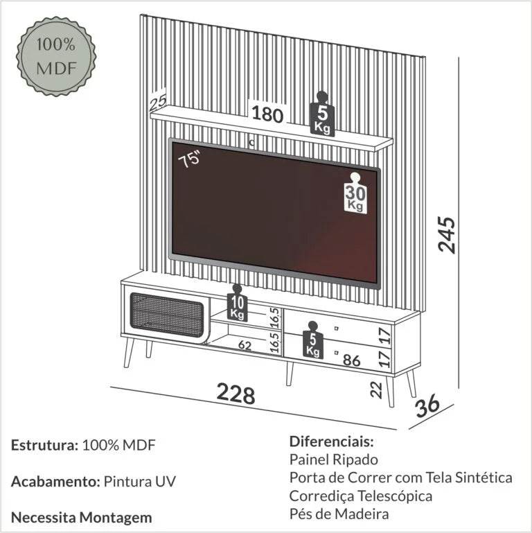 Painel + Rack até 75