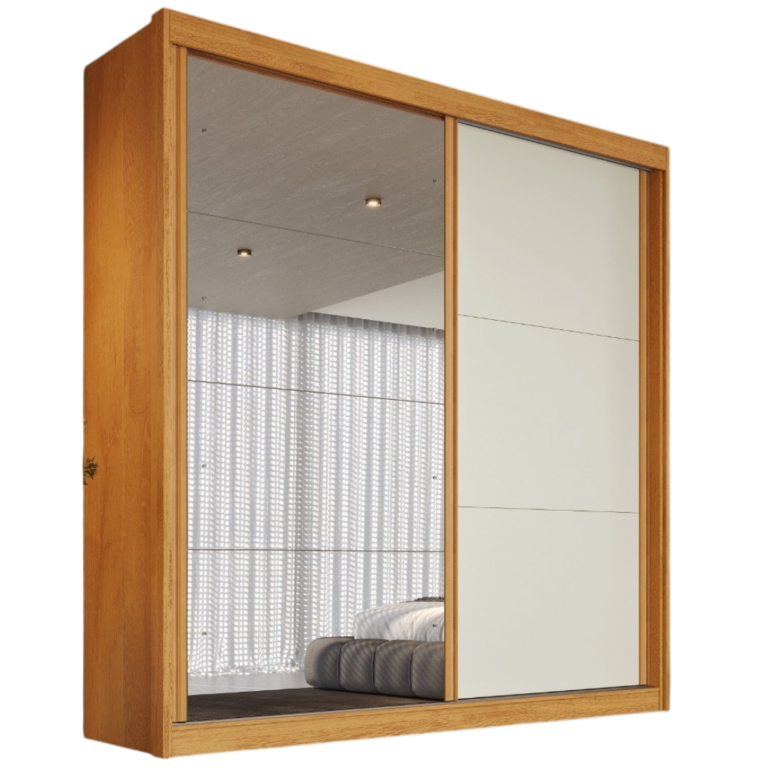 Guarda-Roupa 2 Portas Mali 151,5 m Peroba/Off White/Peroba