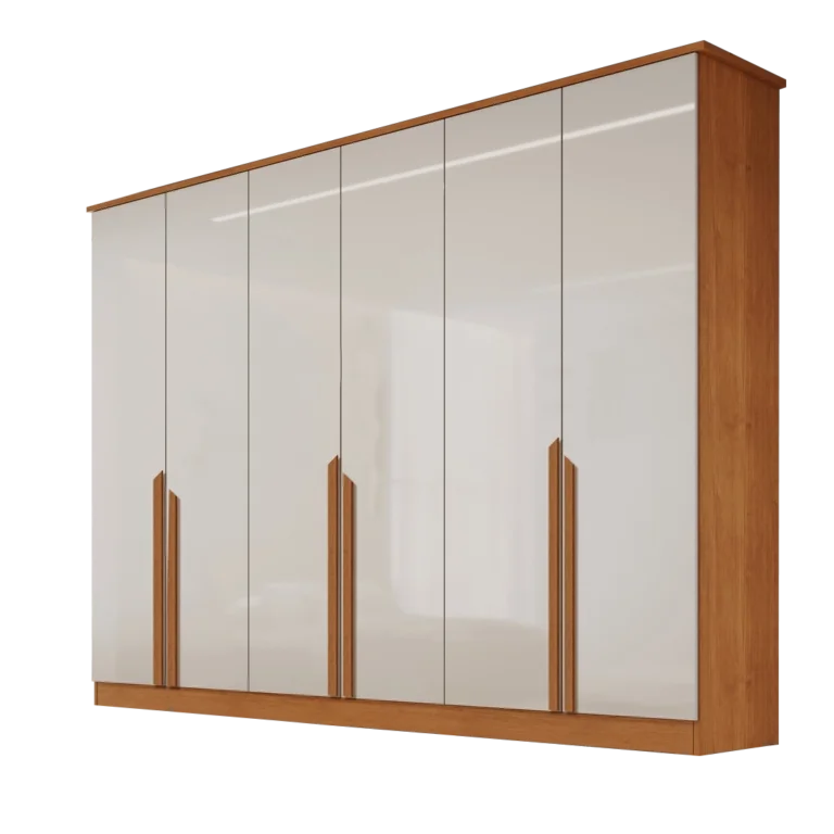 Guarda-Roupa 6 Portas  2,30 m Nature/Off White – BIANCHI