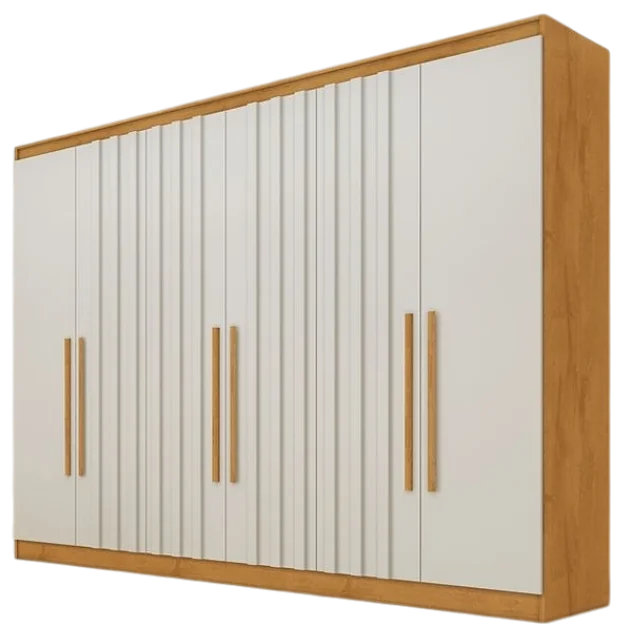 Guarda-Roupa 6 Portas Oxford 2,10 m Peroba/Off White – MÓVEIS EUROPA
