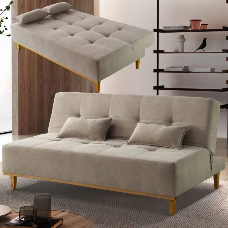 Sofá Cama Dallas Ref.48 1,81 m Linho Bege 2503-B