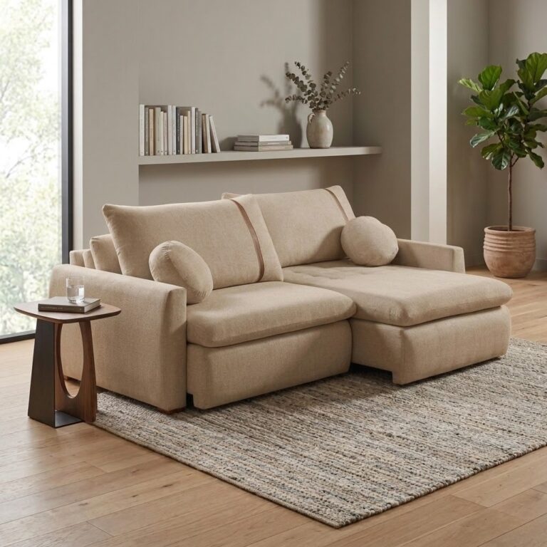 Sofá Cama Retrátil Lagoon 2,30 m Linho Bege