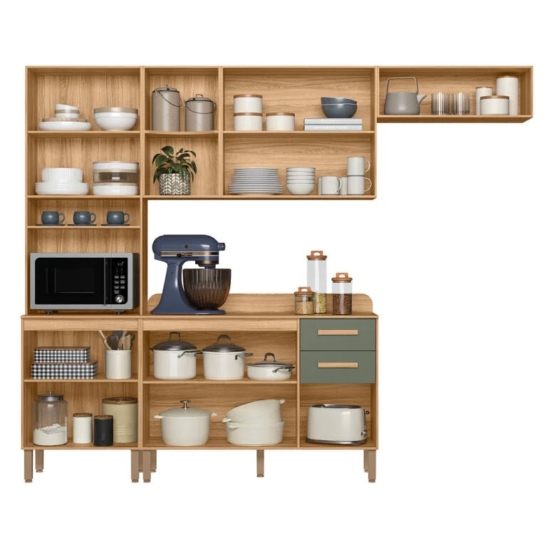 Cozinha Maria Flor Freijó/Verde – NICIOLI