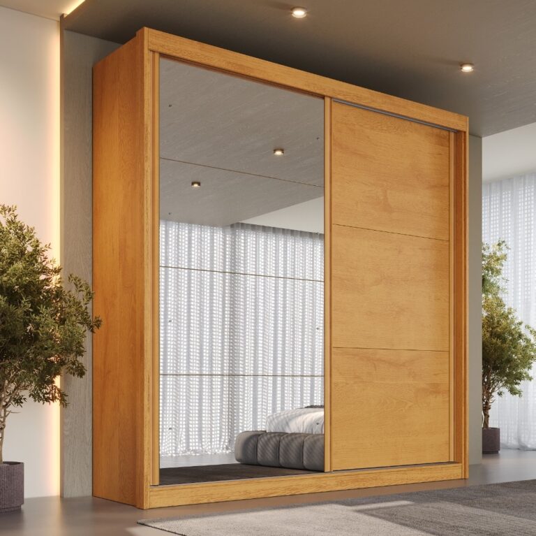 Guarda-Roupa 2 Portas Mali 151,5 m Peroba/Off White/Peroba