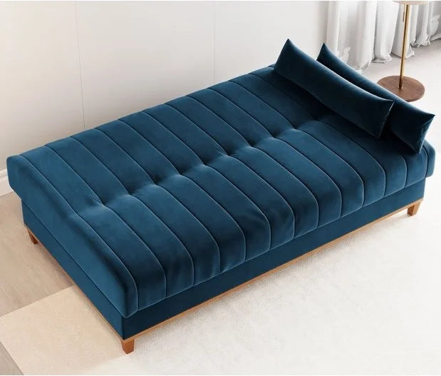 Sofá Cama Luna/Duna 1,80 m Veludo Azul