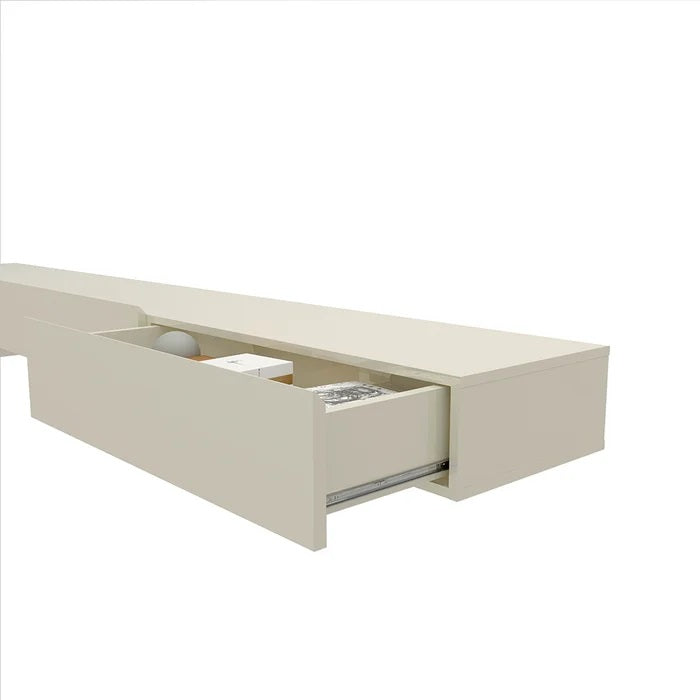 Home até 85″ Nobre Ripado 230(Com Nicho) Cinza/Off White