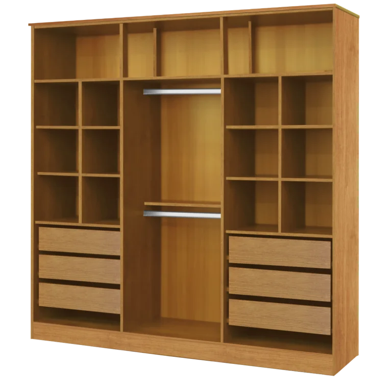 Guarda-Roupa 6 Portas  2,30 m Nature/Off White – BIANCHI